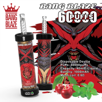 Disposable Electronic Cigarette Vape Pen with Display 60K Puffs Bangblaze Fruit Flavor 60000 Puffs E-Cigarette Vaper