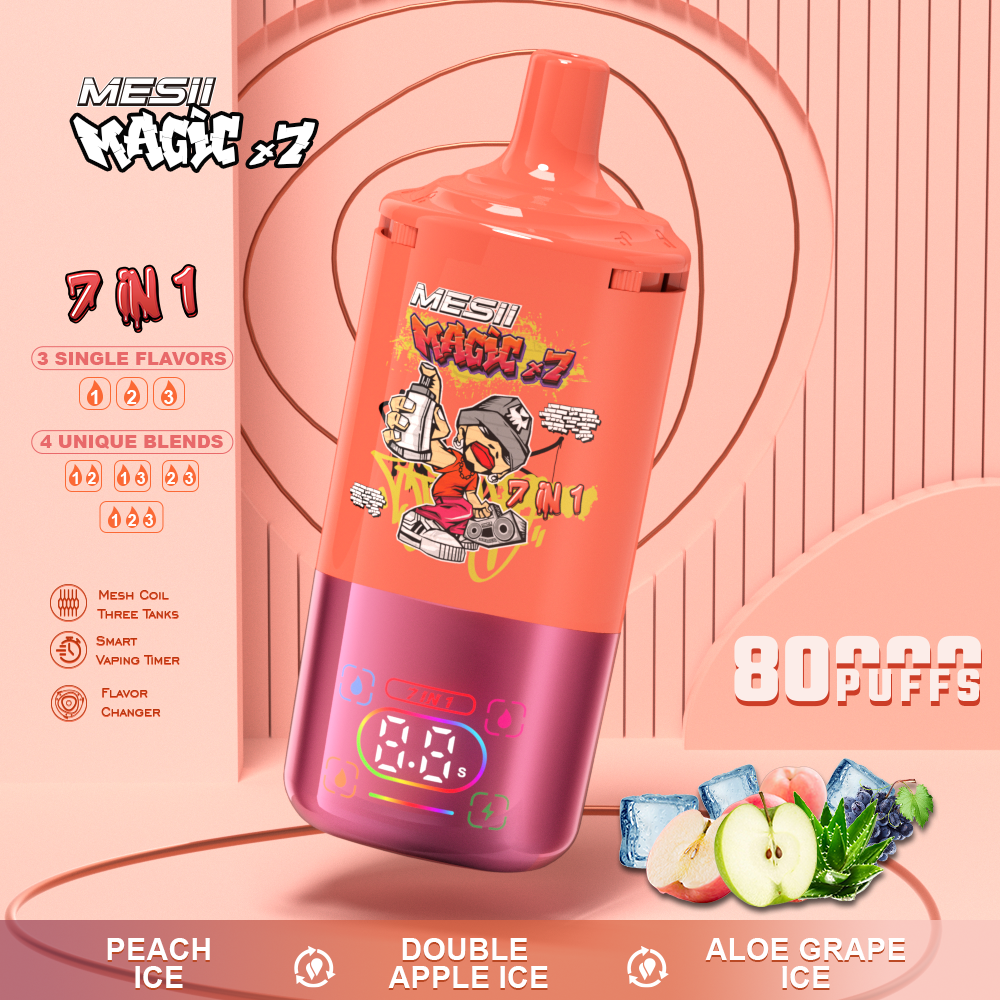 Wholesale Disposable Vape E-Cigarette Magic X7 Vape Ultimate 7-in-1 Flavor Fusion 80, 000 Puffs vaper
