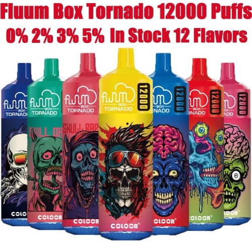 Disposable Vape Fluum box 12K Puffs Tornado Vaper Bang Device Mesh Coil E-Cigarette 0% 2% 3% 5% Stock 12 Flavors Vape