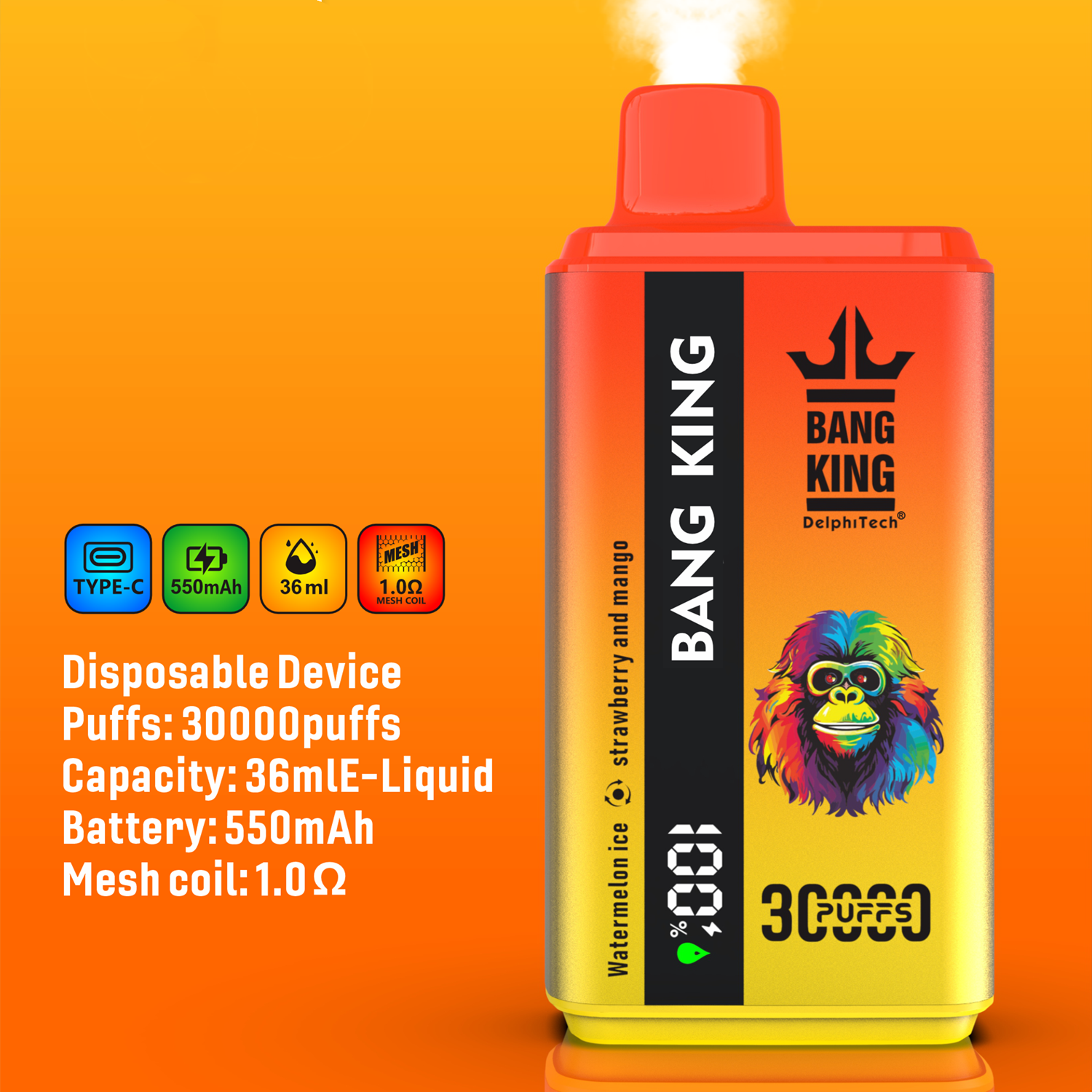 Factory Price Disposable Vape 30000 Puffs, Custom Branding bangKing30K Dual Flavor Vaper with Display