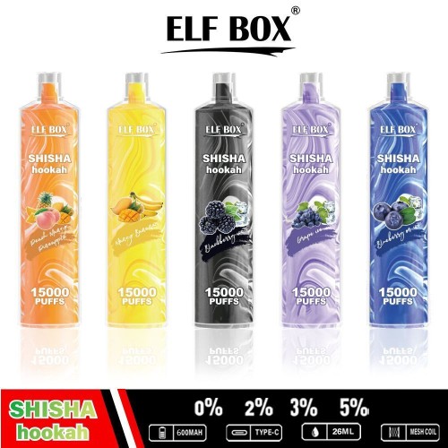 Vape shisha crystal bar elfbox 15000 puff Disposable Vaper Device  OEM Wholesale Vpae 15k