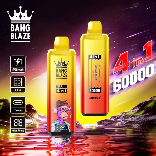 The hot-selling Bangblaze 60000puffs 4-in-1 disposable vape with multiple flavors is suitable for many vapers.