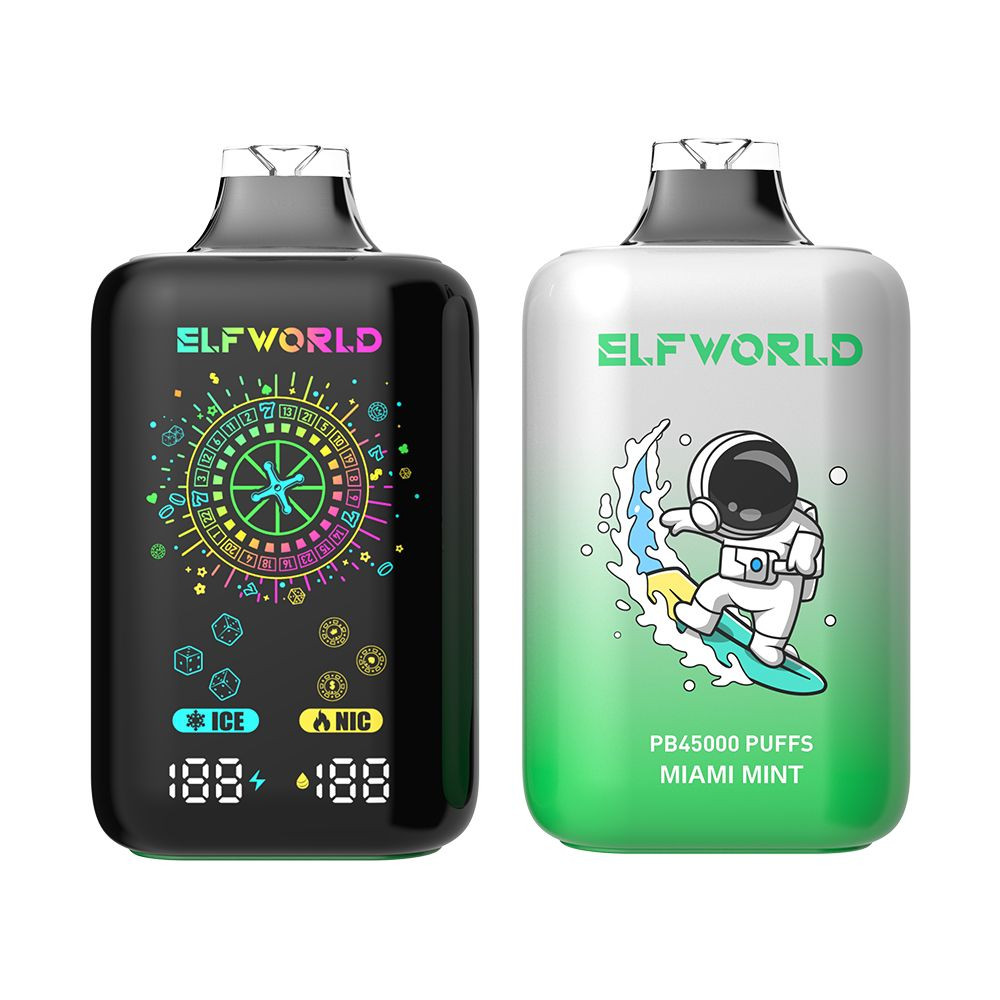 2025 ELFWORLD PB 45000 Puffs disposable vape Wholesale e-cigaertte pods  ice and nicotine adjustment