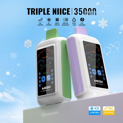 2025 Best Seller Mesii TRIPLE NIICE 35k puffs vape pen with ice and nicotine control e-cigarette
