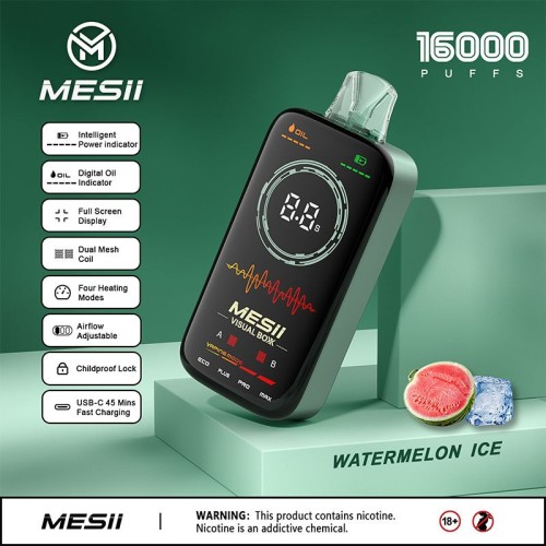 Wholesale Disposable Vape Dispaly Screen Charging Vaper Mesii Visual Boxx E-Cigarette OEM ODM Vape 16000 Puffs